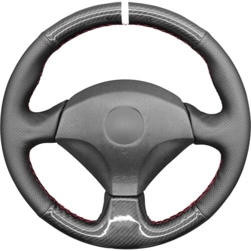 Hand Sew Black Artificial Leather PU Carbon Fiber Steering Wheel Cover for Honda S2000 2000-2008 Civic Si 2002-2004 Acura RSX