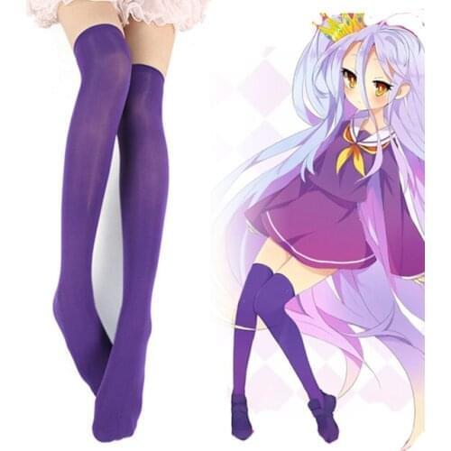 Biamoxer No Game No Life Shiro Dark Purple Version Female Stockings Cute Girls For Cosplay Costumes New Adult For Costume