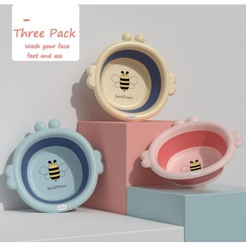 Baby Portable Baths Cartoon Cute Outdoor Adjustable Basin Depth Wash Basin Candy Color Kids Accessories Newborn Child Washbasin