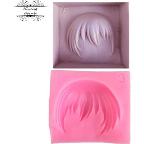 DIY new short hair shape silica gel mold chocolate cake decoration tool fudge craft mold cake mold