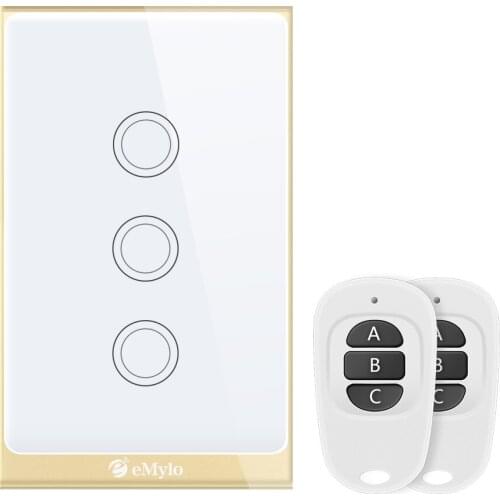 EMylo WIFI Touch Light Switch Smart Switch AC 220V 3ch 433mhz Wireless Remote Control Switch Timer For Smart Life Google Home