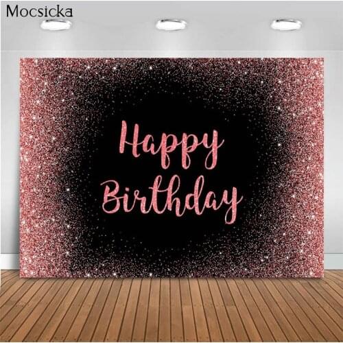 MOCSICKA Birthday Party Theme Background Sparkling Background Decoration Style Happy Birthday Background Photography Studio