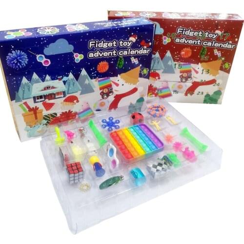 Figet Toy Blind Box Fidget Toys 24 Days Christmas Advent Calendar Pack Anti Stress Toys Kit Stress Relief Kids Christmas Gift
