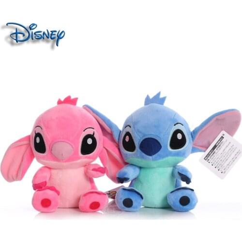 18cm Disney Lilo&Stitch Cute Stitch Shi Anqi Cartoon Blue Pink Plush Stuffed Doll Toy Kids Birthday Christmas Gift