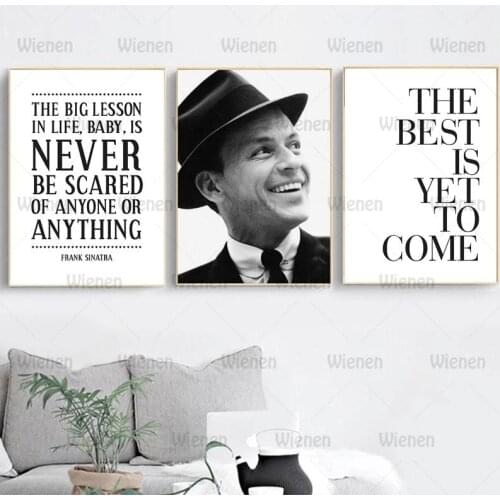 Canvas Painting Frank Sinatra Inspirational Quote Posters and Prints Nursery Wall Art Life Quotes Music Icon Modern Home Decor