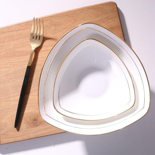 Ceramic Creative Home Dinner Plate Phnom Penh Bone China Triangle Soup Plate Pasta Rice Plate Salad Vegetable Plate