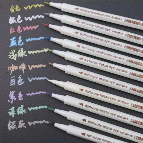 10 Colors Boxed Soft Head Pen Brush Writing Brush Color Paint Pen