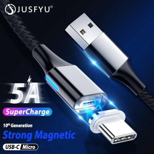 5A Magnetic Cable Micro usb Type C Super Fast Charging For Huawei P30 Samsung xiaomi redmi note 8 pro For iphone XR usb cable