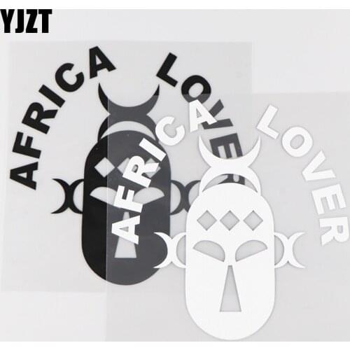YJZT 13.7X14CM AFRICA LOVER Vinyl Decal Art Word Decorates Personality Cartoon Car Sticker Black/Silver 4C-0010