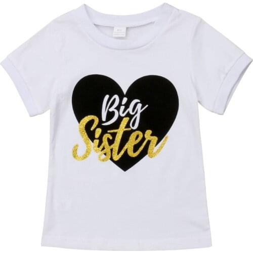 Baby Girl Little Big Sister Match Clothes Jumpsuit Romper Outfits Tops T Shirts Floral Brief Kids Girl Clothing Baby Tops