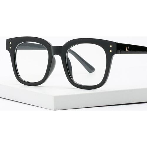 GLASSES FRAME WOMAN Blue Light Filter Fake Glasses Fashion Anti-glare Eyeglass Frame For Women Brand Black Square spectacles eye