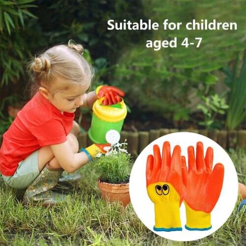 Breathable Children Gardening Gloves Toddlers Household Cartoon Animal Oil Resistant Non-slip Anti-stab Handwork Gloves