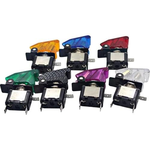 YOLU 12V 20A Toggle Switch Racing Car Automative LED Illuminated Rocker Toggle Switch ON Off with Safety Cover