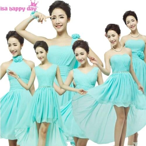 Sweetheart neckline bridemaid dress light mint green blue bridesmaid short dresses for wedding party different styles vintage