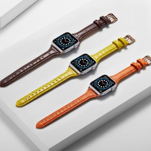 Rivet Genuine Leather Strap for Apple Watch 44mm 40mm 42mm 38mm Band 5 4 3 Women Bracelet iWatch Series 6 SE 5 4 3 2 1 Wristband