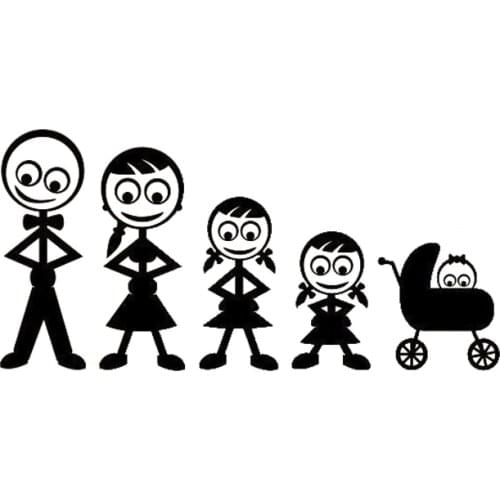 The Family Friendly Personalized Custom Car Stickers Reflective Waterproof Vinyl Decals Black/Silver C7-1325