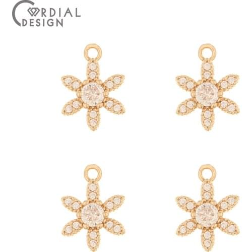 Cordial Design 50Pcs 11*15MM Jewelry Accessories/Pendant/DIY Earrings Making/Hand Made/CZ Charms/Jewelry Findings & Components