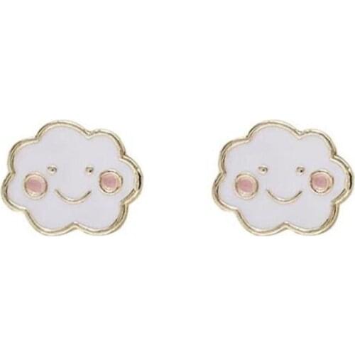 Korean Style Cute Little Cloud Stud Earrings Sweet Girl Acrylic Earrings Simplicity Fashion Jewelry
