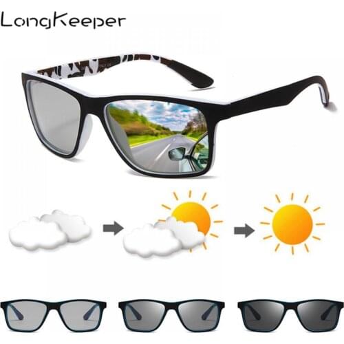 Photochromic Sunglasses Men Polarized Discoloration Glasses Male Change Color Sun Glasses Day Night Vision Driving Goggles UV400