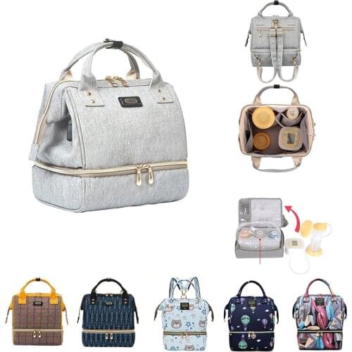 Mummy Maternity Diaper Bag Large Capacity Baby Bag Small Travel Grey Baby Nappy Changing Backpack Stroller Organizer