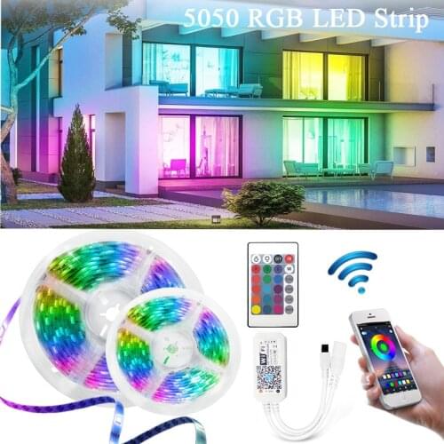 LED Strip SMD DC12V RGB 5050 2835 Flexible Strip WiFi Bluetooth IR 5M 10M 15M 20M Waterproof Tape Diode + Control + Adapter