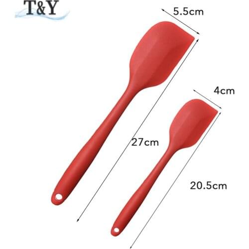 T&Y 2PCS Heat Resistant Silicone Spatula Cooking Tool Nonstick Cream Butter Cake Baking & Pastry Spatula Scraper Mixer