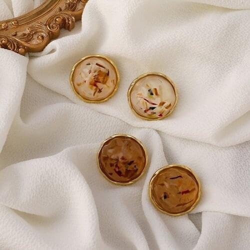 U-Magical Fashion Circle Irregular Broken Flowers Dangle Earrings for Women Textured Gold Leaf Earrings Jewelry Pendientes