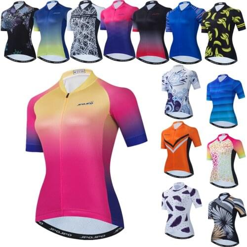 Womens Cycling Jersey Short Sleeve Pro Team Bike Jersey 2021 Summer Bicycle Race Shirts Maillot Mujer