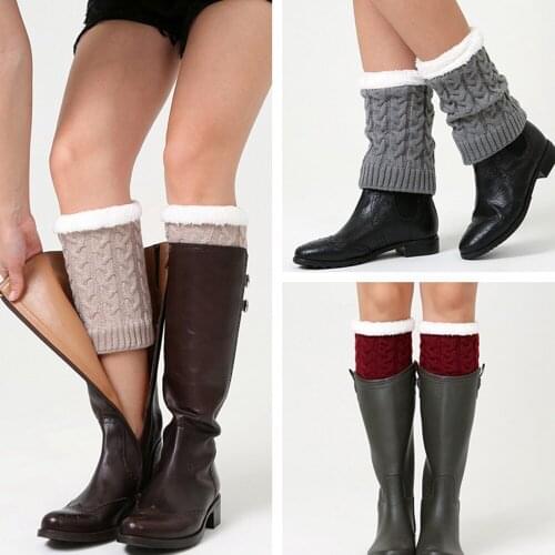 Women Boot Socks Accessory Knitted Thicken Leg Sleeve Short Leg Warmers Socks SCKMX0012
