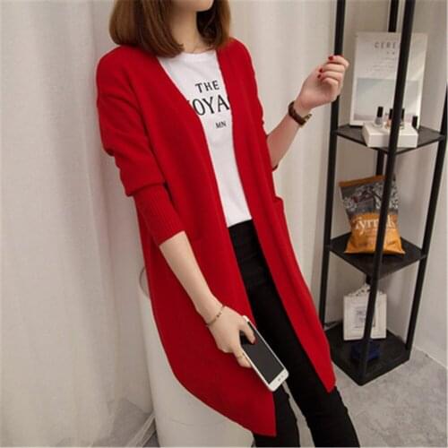 Ladies Casual Loose Sweaters Tide 2021 spring Autumn New Solid Women Sweater Cardigan Tops Korean Long Sleeve Knitted Cardigans