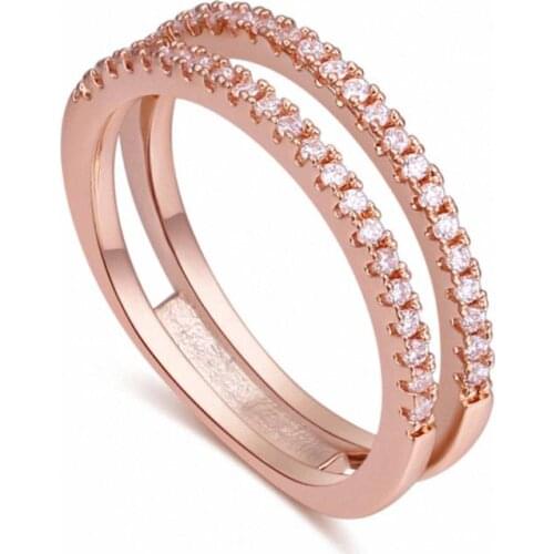 TRACYSWING Brand Real AAA Zirconia Micro Inlays Rose Gold Color Ring Party For Women Valentine Gift Th-130583