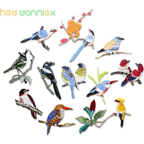 Maxsin New Embroidered Bird Patches for Clothing Iron Sewing Applique Clothes Badge Stickers Jeans Jacket Decoration DIY Patches