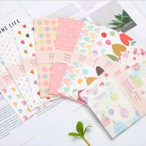 150pcs Floral envelope Pink Children Window Envelope Gift 6color DIY Paper Floret wholesale 18*9CM