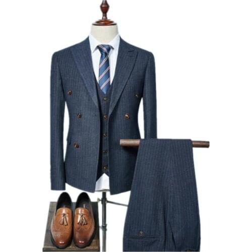 2019 Casual Male Blazer Suit Mens Business Party Suits Men Groom Wedding Suits Free Shipping (Jacket+Vest+Pants)