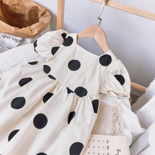 2021 summer toddler princess dress baby girl polka dot dresses children beautiful cute retro puff sleeve doll costume