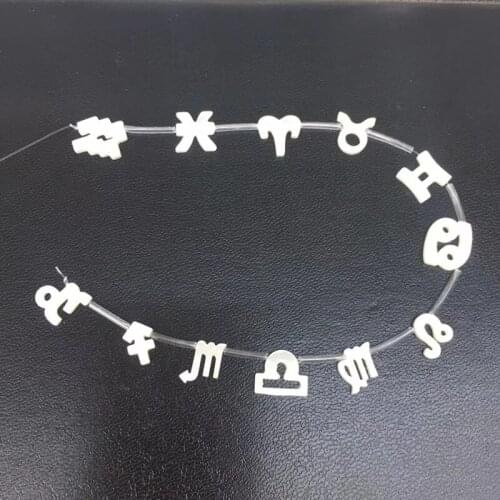 3sets/lot 12 Zodiac Beads with Hole Natural Mother of Pearl Shell Beads Madre Perla