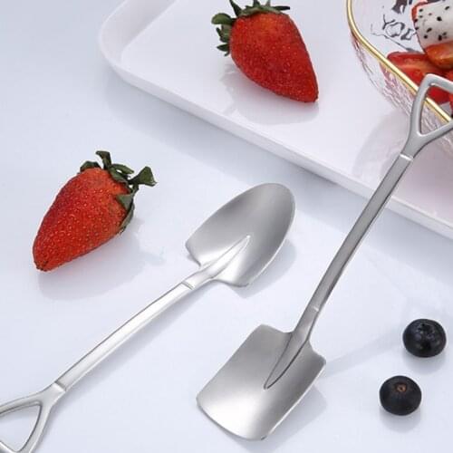 4pic/ set Stainless steel Shovel coffee spoon 4pc/set Creative tea-spoon Shovel dessert spoon gift Tableware tool
