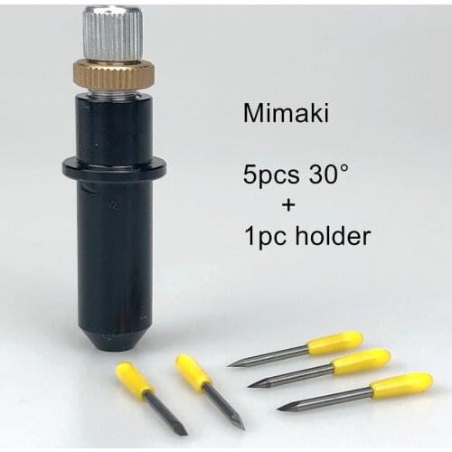 5pcs 30 Degree High Quality Mimaki Plotter Cutter Knife Blades Cutting Wearproof and 1pc Mimaki Blade Holder Flat