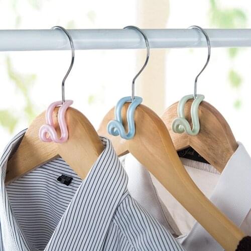 5PC New Cloth Hanger Hook Mini Clothes Hanger Easy Hook Closet Organizer Save Space Non Slip Clothes Hanger Holder Dropshipping