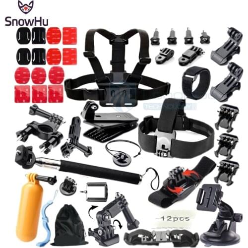 SnowHu For Gopro Accessories set for Gopro hero 9 8 7 6 5 for selfie stick for Eken h8r for Yi 4K EVA Action Camera GS08