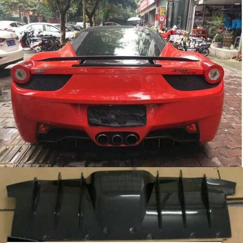 Auto car rear bumper wing lip carbon fiber rear diffuser for Ferrari 458 bodykit rear bumper diffusers