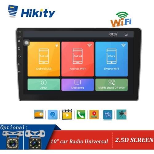 Hikity 2 din Car Radio Multimedia Video Player 10" 2din auto Stereo GPS Navigation USB SD Wifi Autoradio Support Camera Audio