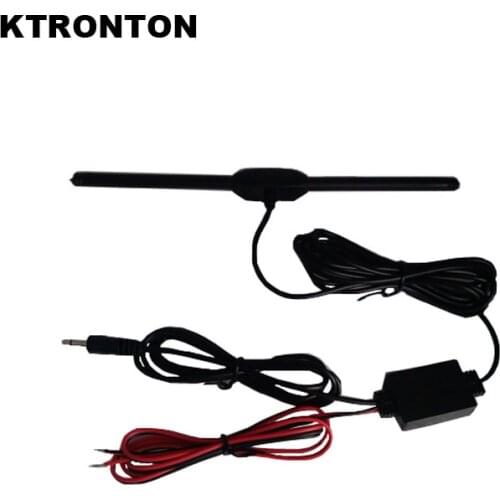 Car Analog TV Antenna with Booster Amplifier, DC 3.5 Connector for Car DVD Player GPS Navigation and Auto Analog TV Box Aerial