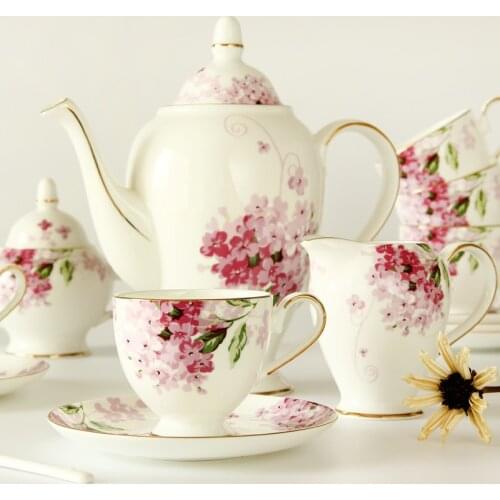 Coffee Set 15 PIECES GUCI European tea set ceramic afternoon tea set British coffee cup plate set bone china household