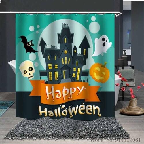 Halloween Pumpkin Series 3D Printed Shower Curtain Fashion Bathroom Decoration Waterproof and Mildew Proof Shower Curtains