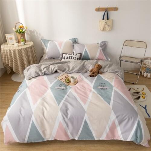Pure Cotton Printing Duvet Covers Modern Bedclothes Bedding Set 3/4PCS Size Single Double Queen King Quilt Cover