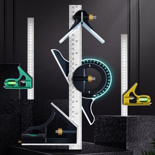 3 In1 Ruler Multi Combination Square Angle Finder Protractor Measuring Set Tools