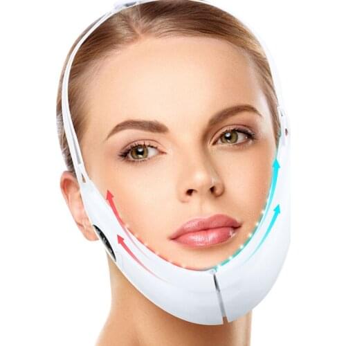 EMS Facial Massager V-Line Lift Up Belt Double Chin Reducer Machine LED Face Slimming Vibration Massage Cellulite Jaw Device 45