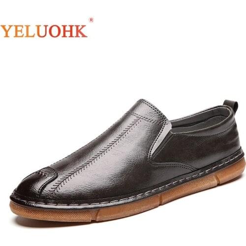 39-44 Leather Shoes Men Slip On Loafers Men 2019 Spring Men Shoes Leather