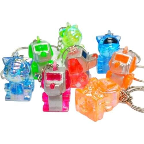 8 Piece Cyber Robot Dog Cat E330 Key Chain Ring Pencil Top Charm Bracelet Girls Necklace Fashion Pinata Birthday Party Novelty